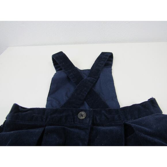Ralph Lauren 9M Corduroy Overalls Jumper Navy Pleated Jumper Criss Cross Straps - Picture 5 of 6
